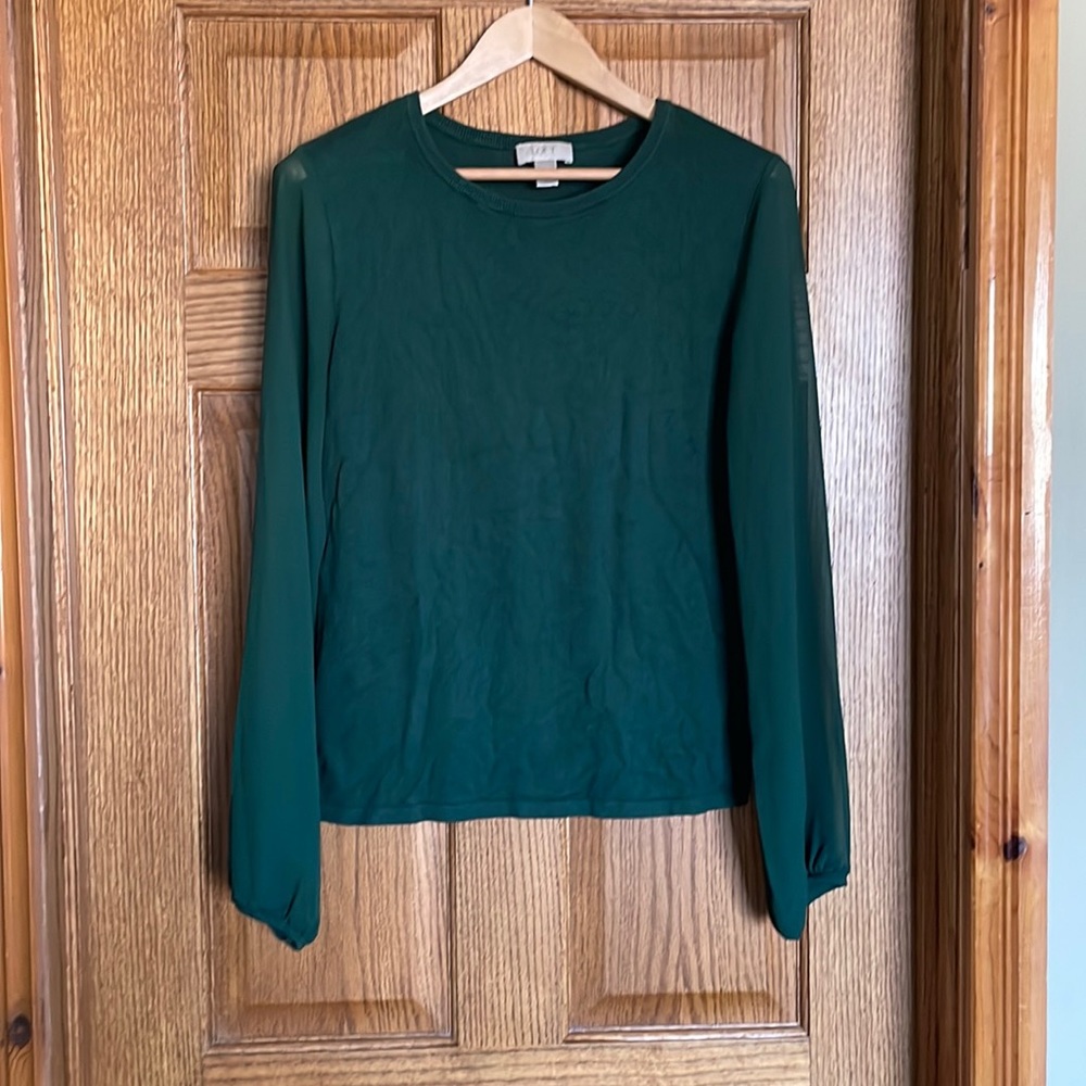 Loft sweater with sheer sleeves